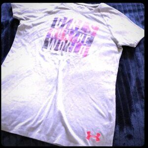 Under Armour Sporty Girls Run the World Tee Youth M